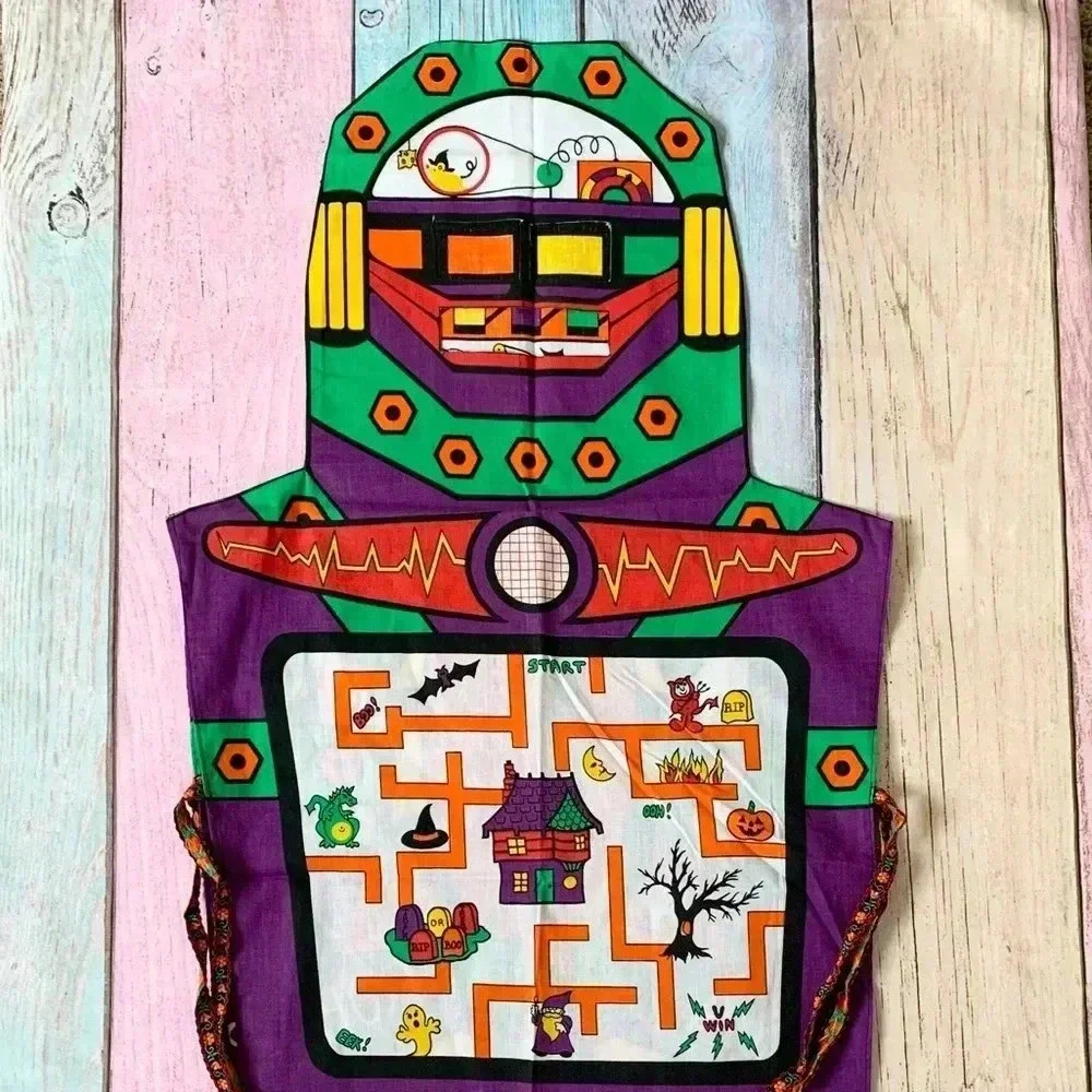 Vintage kids Halloween Robot apron costume